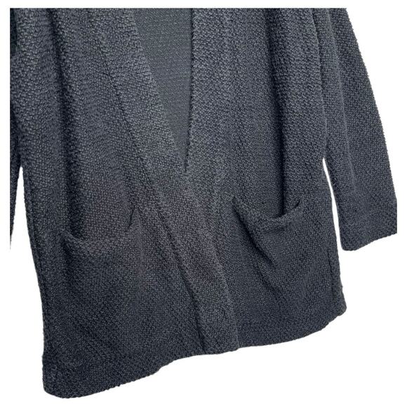 Marine Layer Cardigan Sweater Womens Small Black Open Front Heavyweight Pockets - Picture 4 of 13